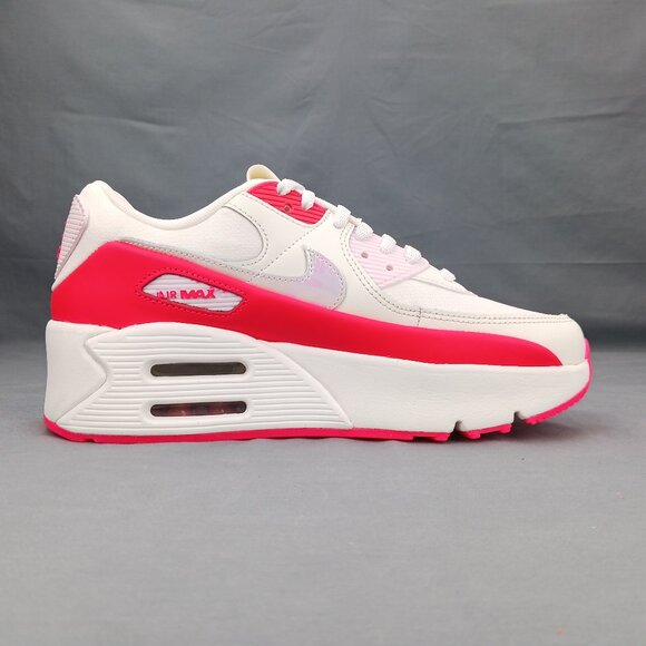 Nike Air Max 90 LV8 Women's Shoes Sneakers HF5073 133 White Red Sizes 8-10 - Picture 5 of 10
